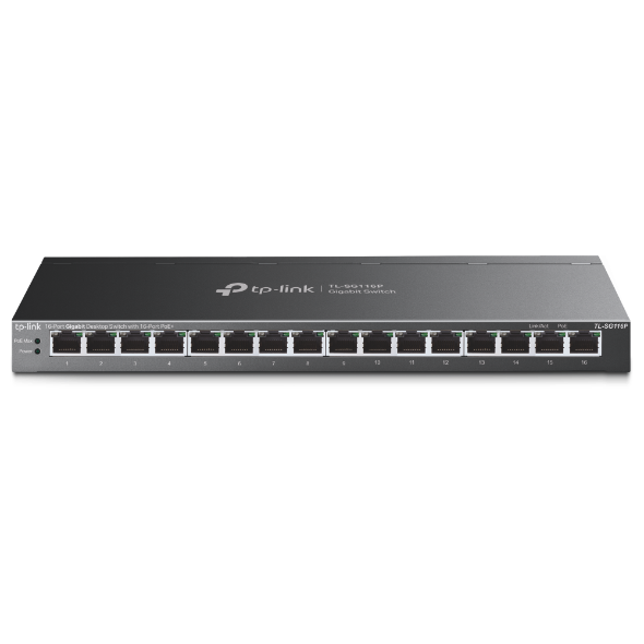 Суич TP-LINK Switch TL-SG116P / TL-SG116P - Black - PN TL-SG116P