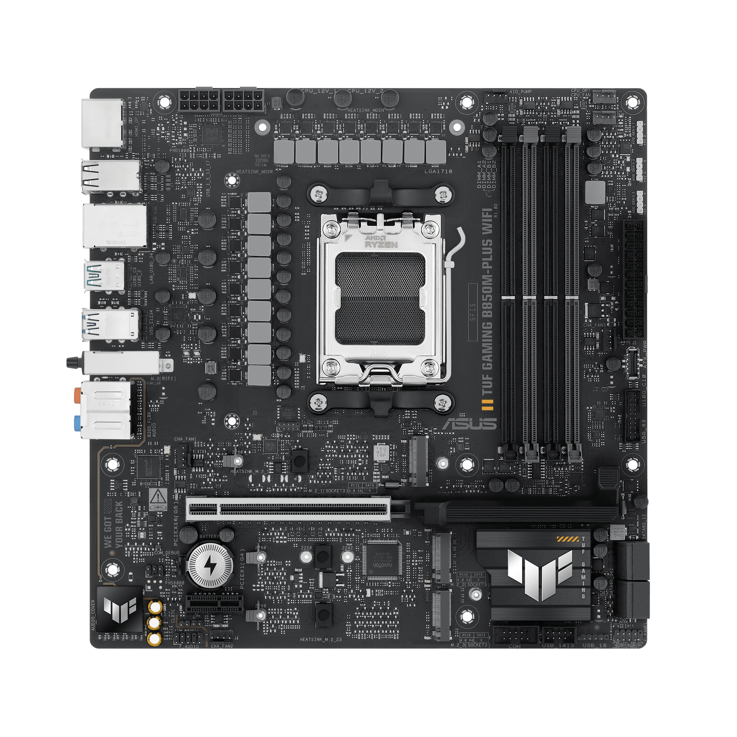 Дънна платка Asus Motherboard TUF Gaming B850M-Plus WiFi / 90MB1IY0-M0EAY0 - Black - PN 90MB1IY0-M0EAY0