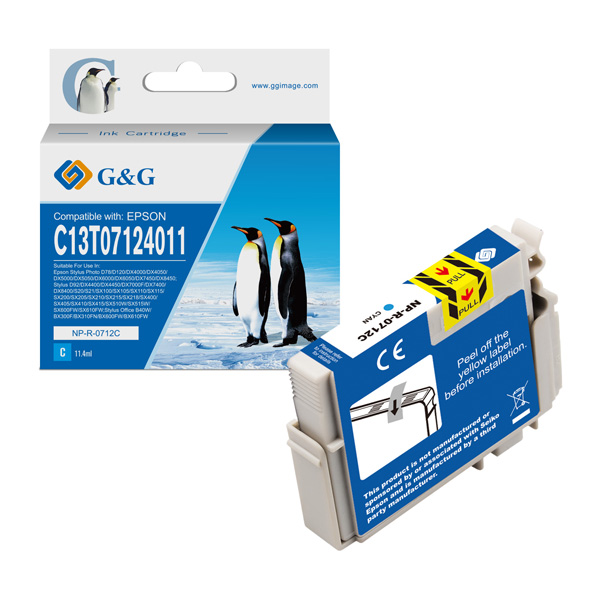 ГЛАВА ЗА EPSON D78/92/120/DX 4000/4050/4400/4450/5000/5050/6000/50/7000F/7400/50/S20/SX 205/400/NX 400/BX 300F - Cyan - T0712/T0892/T1002 - PN NP-R-0712C - G&G 