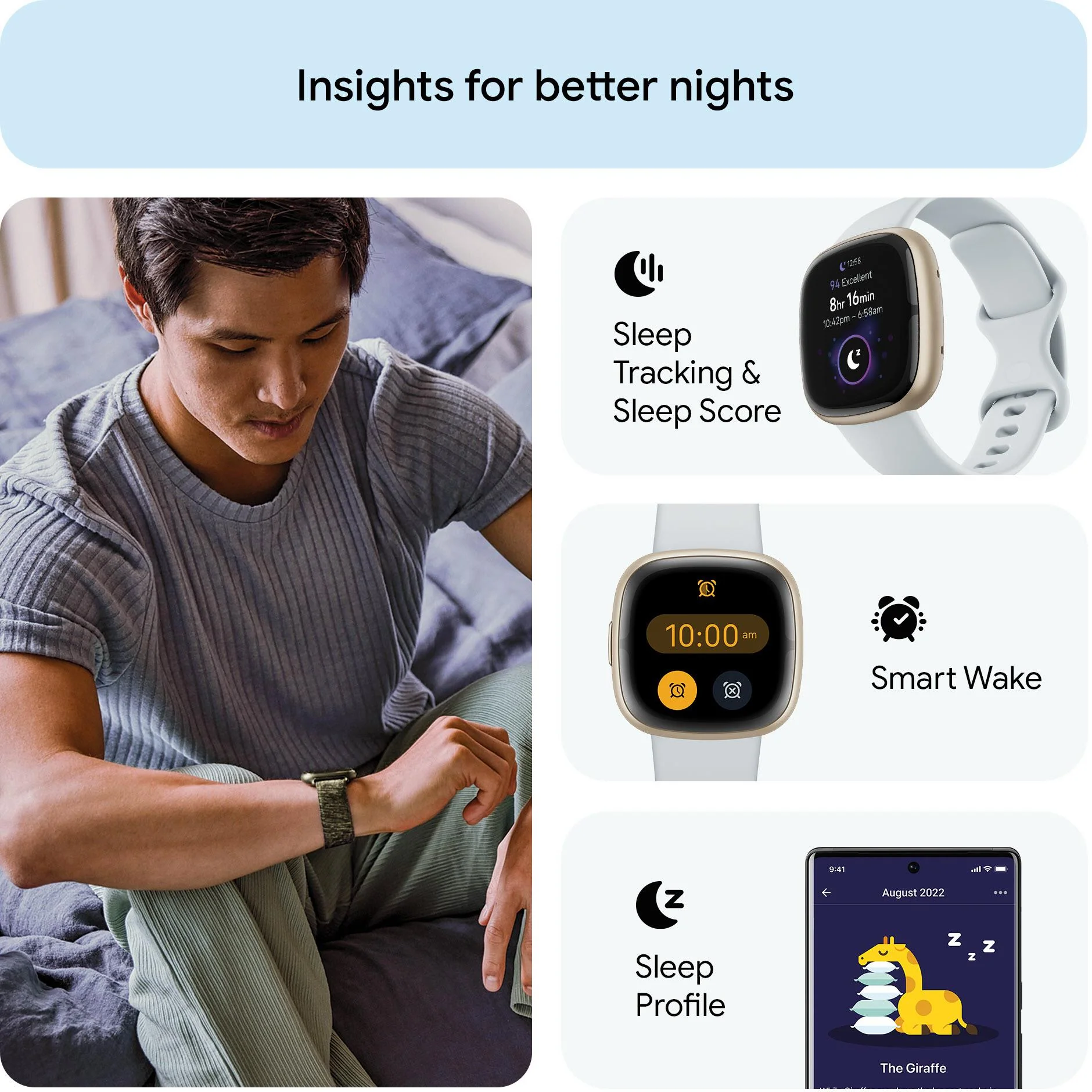 СМАРТ ЧАСОВНИК FITBIT WEARABLE SENSE 2 - Advanced Health & Fitness Tracker Smartwatch - Lunar White - PN FB521SRWT