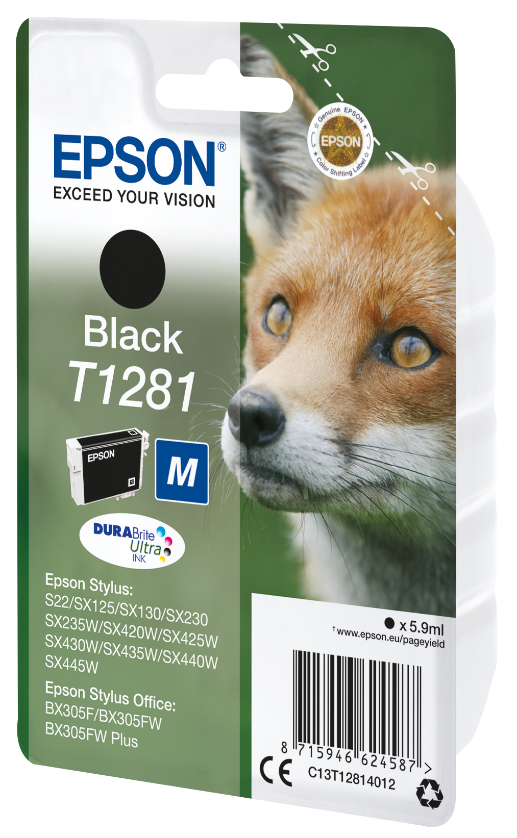 Глава за Epson Stylus SX420/SX430/SX440 Series - Ink - T1281 / C13T12814012 - Black - PN C13T12814012