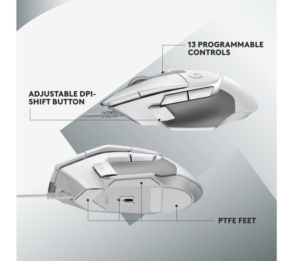 ГЕЙМЪРСКА МИШКА LOGITECH G502X - White - PN 910-006147
