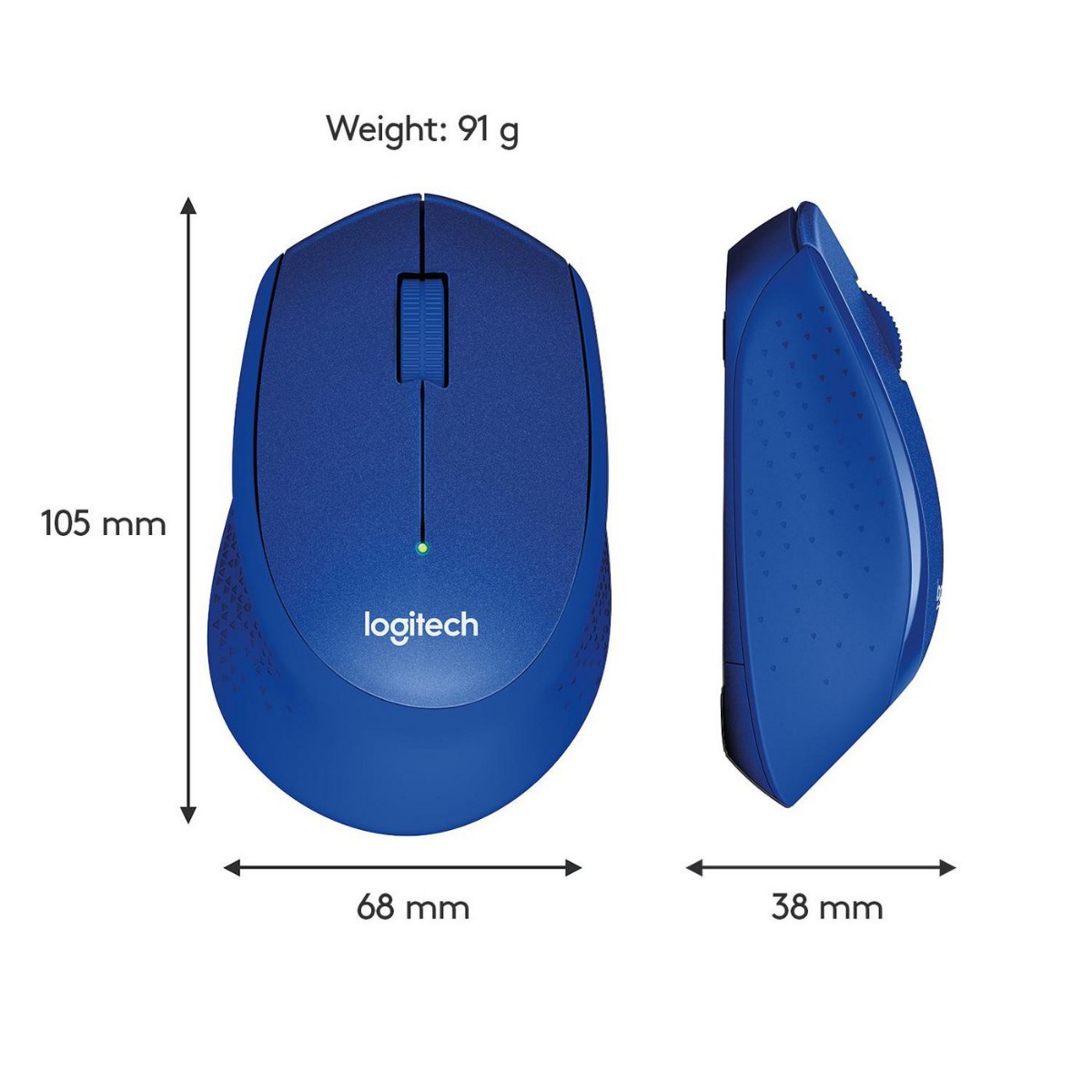 МИШКА LOGITECH M330 SILENT PLUS - RF Wireless, Alkaline - Wireless / Безжична - Blue - PN 910-004910