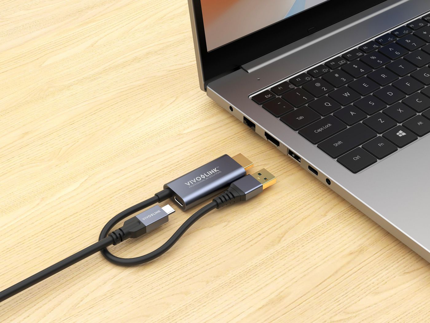 АДАПТЕР VIVOLINK HDMI & USB-A to USB-C - Black - PN PROADHDMI