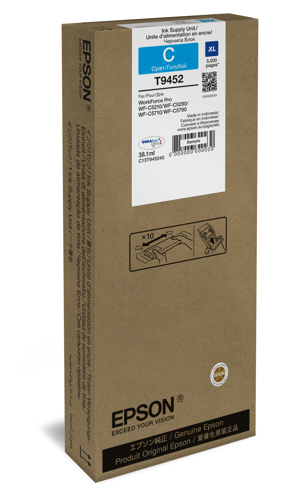 Глава за Epson WorkForce WF-C5200/Pro WF-C5290 Series - Ink - HIGH CAPACITY - T9452 / C13T945240 - Cyan - XL - PN C13T945240