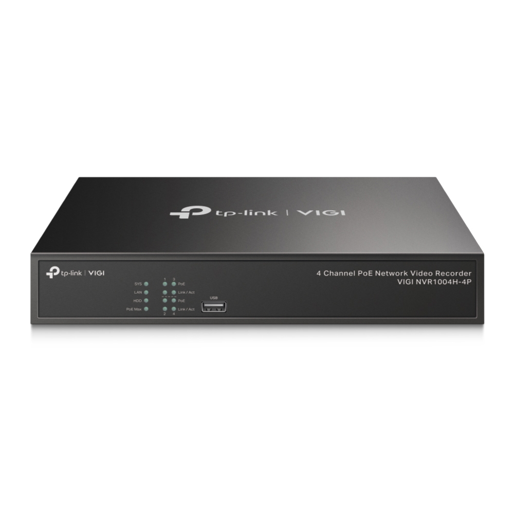 TP-LINK Video Recorder NVR1004H-4P / VIGI NVR1004H-4P - Black - PN VIGI NVR1004H-4P