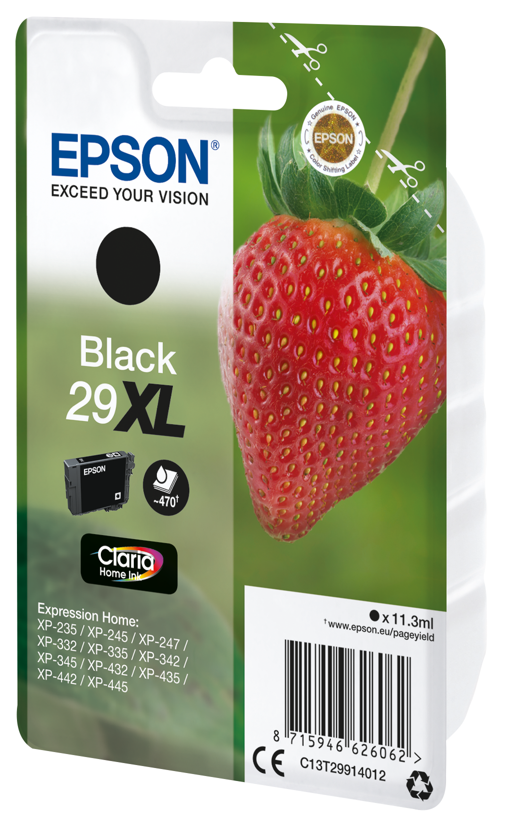 Глава за Epson Expression Home XP240/XP250/XP330/XP340/XP350/XP430/XP440/XP450 Series - Ink - /29XL/ / C13T29914012 - Black - XL - PN C13T29914012