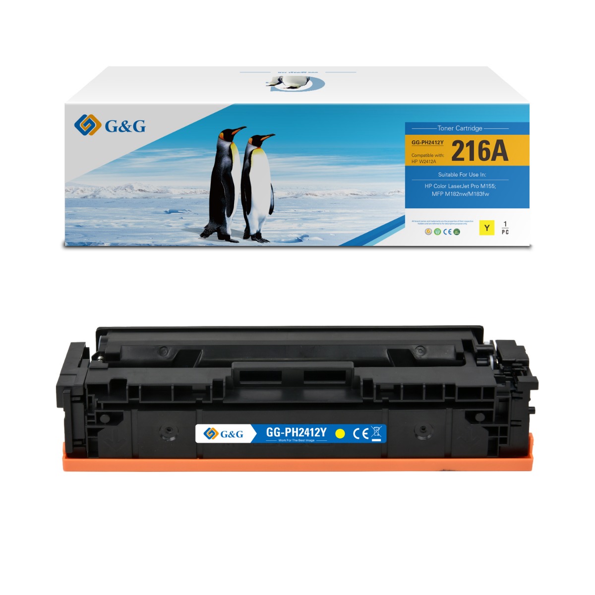 КАСЕТА ЗА HP Color Laserjet PRO M155/MFP M182nw/M183fw - Yellow - /216A/ -  W2412A - PN NT-PH2412Y - G&G