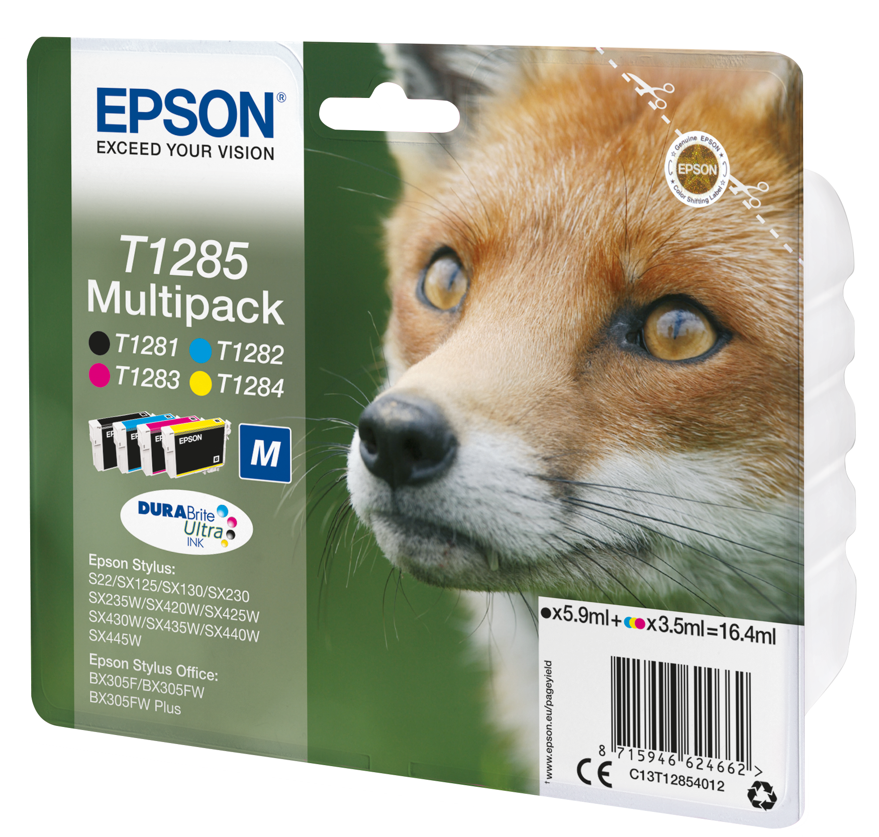 Комплект 4 глави за Epson Stylus SX430SX440/SX420 Series - Ink - T1285 / C13T12854012 - BK/C/M/Y - Multipack - PN C13T12854012