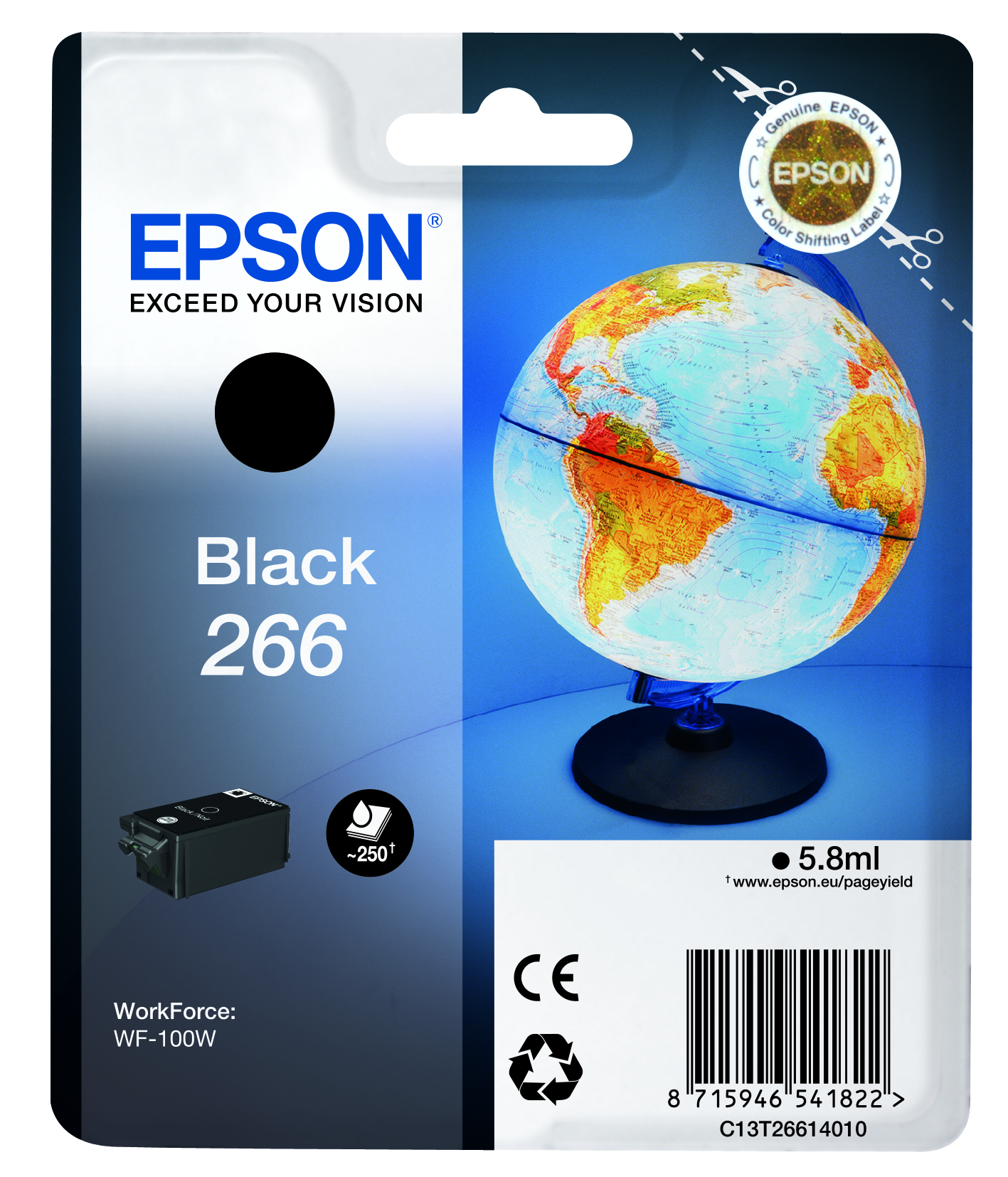 Глава за Epson WorkForce WF-100W/WF-110W - Ink - /266/ / C13T26614010 - Black - PN C13T26614010