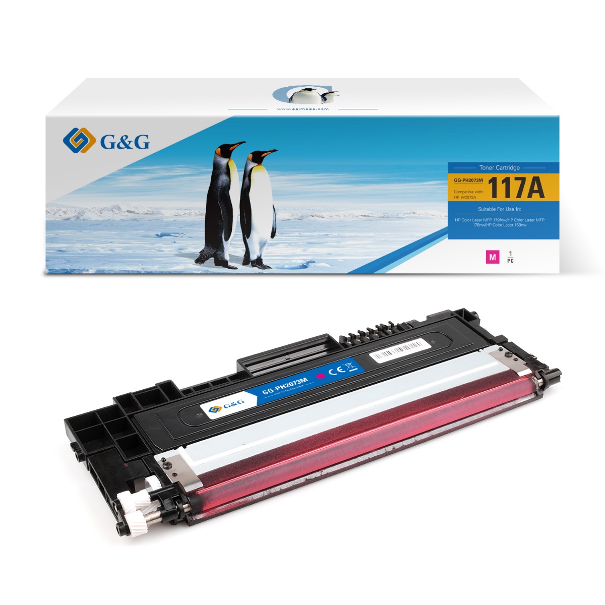 КАСЕТА (JUMBO) ЗА HP Color Laser MFP 179FNW/MFP 178NW/150NW - /117A/ - JUMBO - Magenta - W2073A - PN NT-PH2073M - G&G