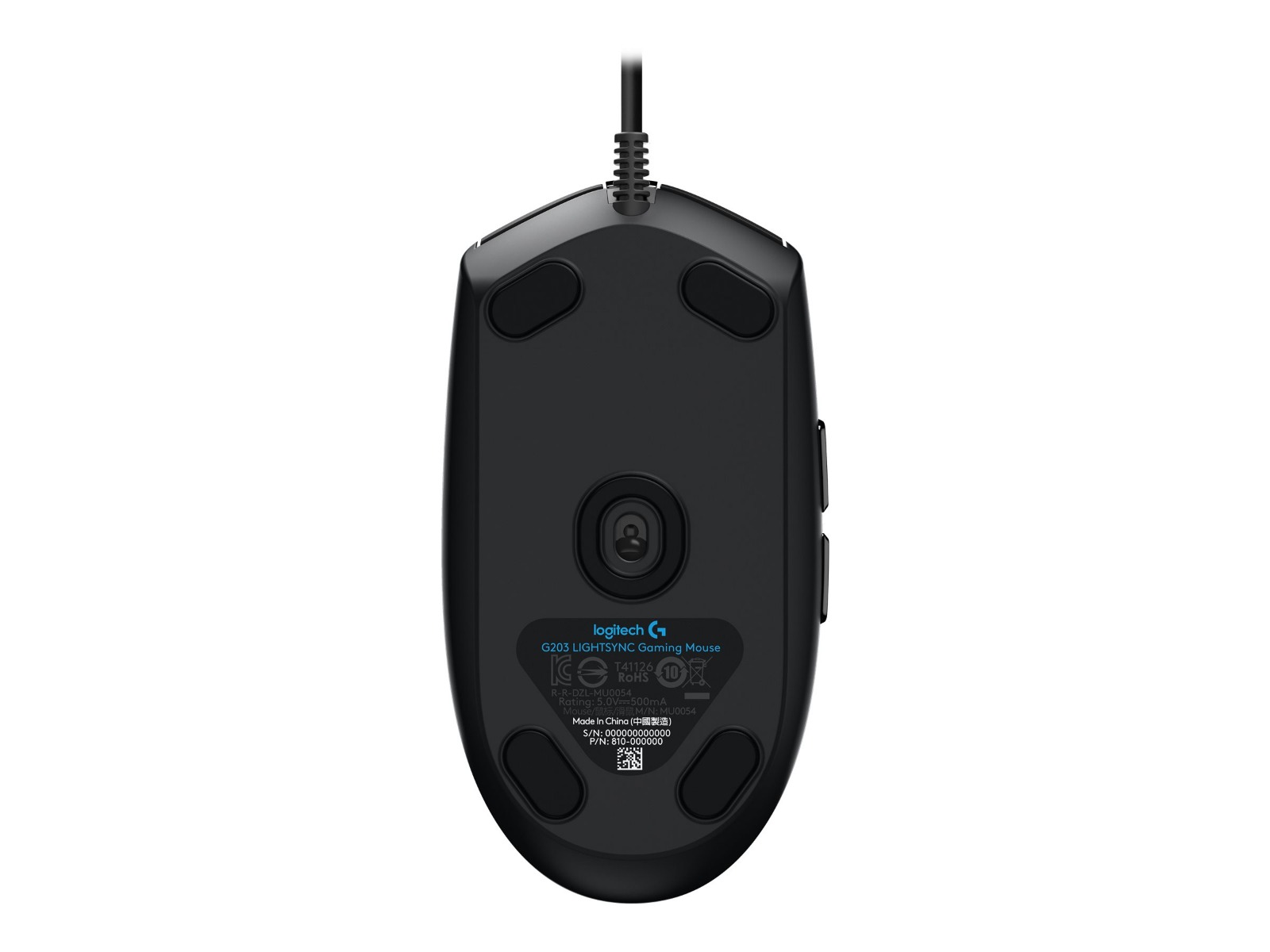 ГЕЙМЪРСКА МИШКА LOGITECH G203 Lightsync USB - Жична - Black - PN 910-005796