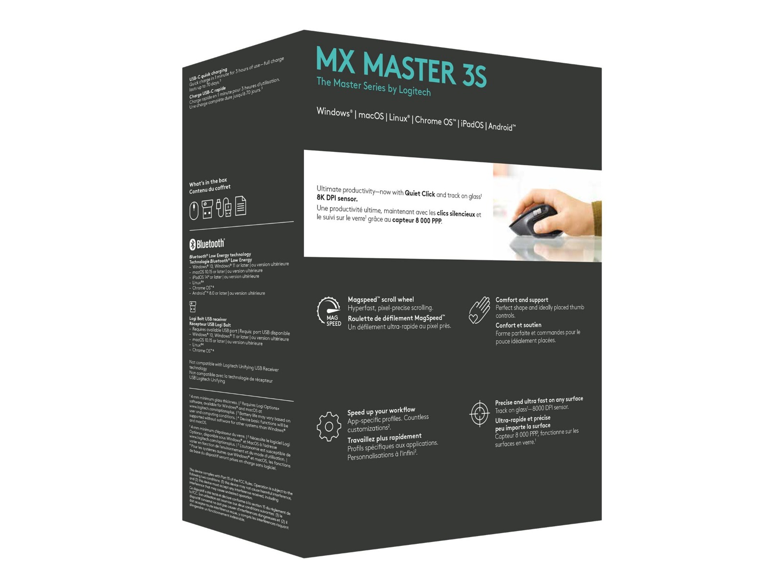 МИШКА LOGITECH MX MASTER 3S - Wireless / Безжична - Graphite - PN 910-006559