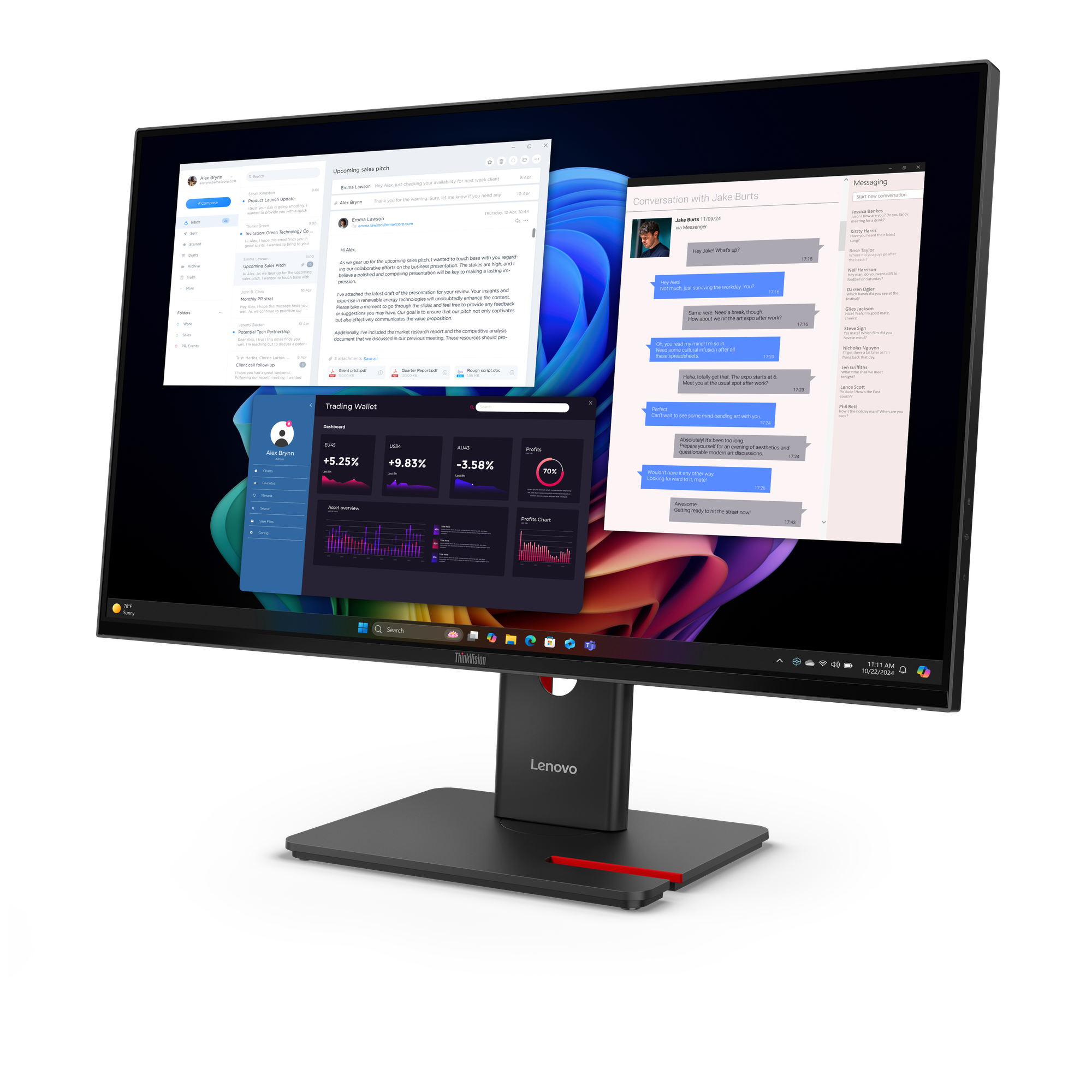 Монитор Lenovo Monitor ThinkVision T27UD-40 / 64AFGAT2EU - Black - (27") - PN 64AFGAT2EU