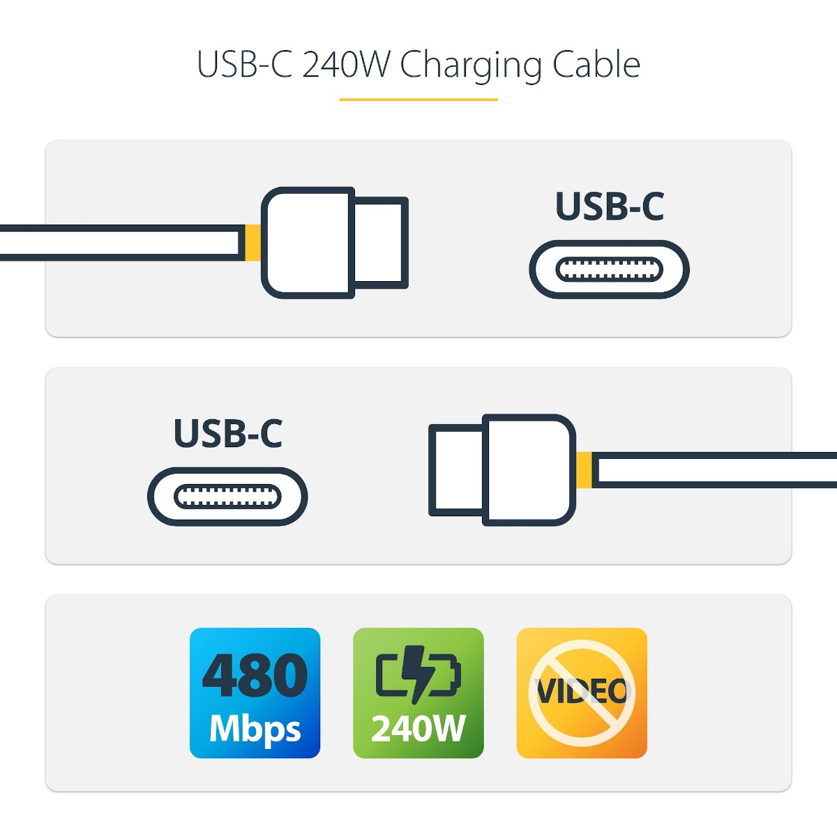 КАБЕЛ USB STARTECH - USB-C to USB-C - 4,0 m - White - PN USB2EPR4MW