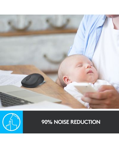 МИШКА LOGITECH M220 SILENT - USB - 2.4 GHz, Optical 1000 dpi - Wireless / Безжична - Black - PN 910-004878