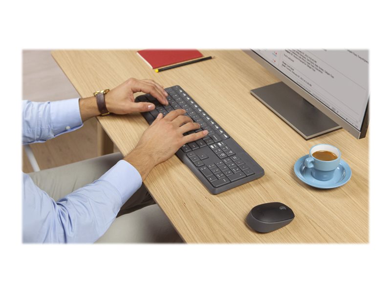 КОМПЛЕКТ МИШКА + КЛАВИАТУРА LOGITECH MK235U - С БДС КИРИЛИЗАЦИЯ - Wireless - Black - PN 920-007931