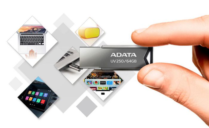 ФЛАШ ПАМЕТ ADATA UV250 - FlashDrive - USB-A 2.0 - 16 GB - Silver - PN AUV250-16G-RBK