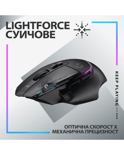 ГЕЙМЪРСКА МИШКА LOGITECH G502X Plus - Wireless - Black - PN 910-006162