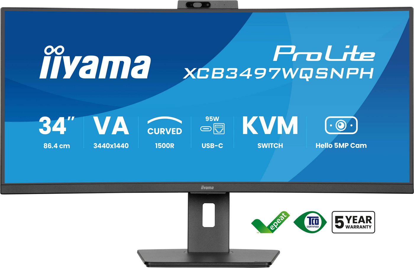 Монитор 34" извит IIYAMA Monitor Pro Lite XCB3497WQSNPH-B1 Black - PN XCB3497WQSNPH-B1