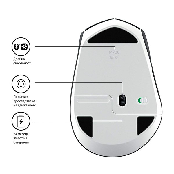 МИШКА LOGITECH M720 - Wireless / Безжична - Black - PN 910-004791