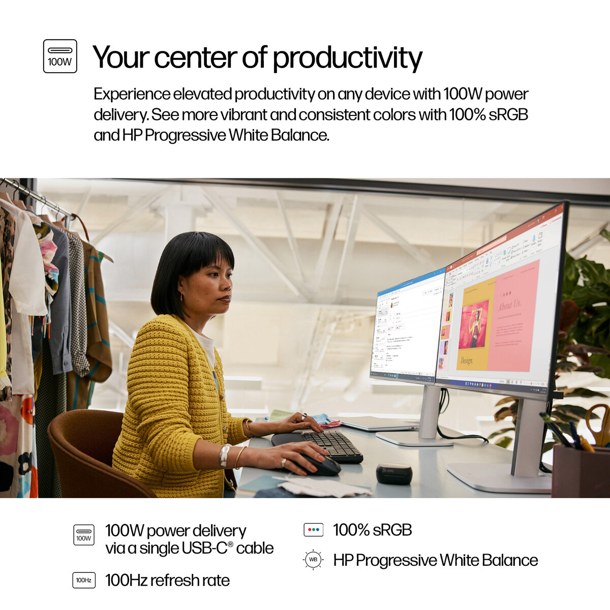 Монитор 24" HP Monitor 9D9V7AA / 9D9V7AA#ABB Silver/Black - PN 9D9V7AA#ABB