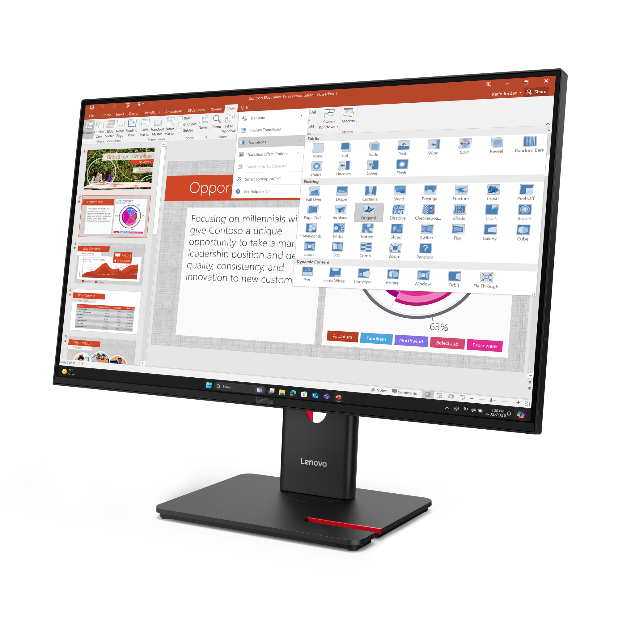 Монитор 27" Lenovo Monitor ThinkVision T27-40 / 64A5MAT6EU Black - PN 64A5MAT6EU