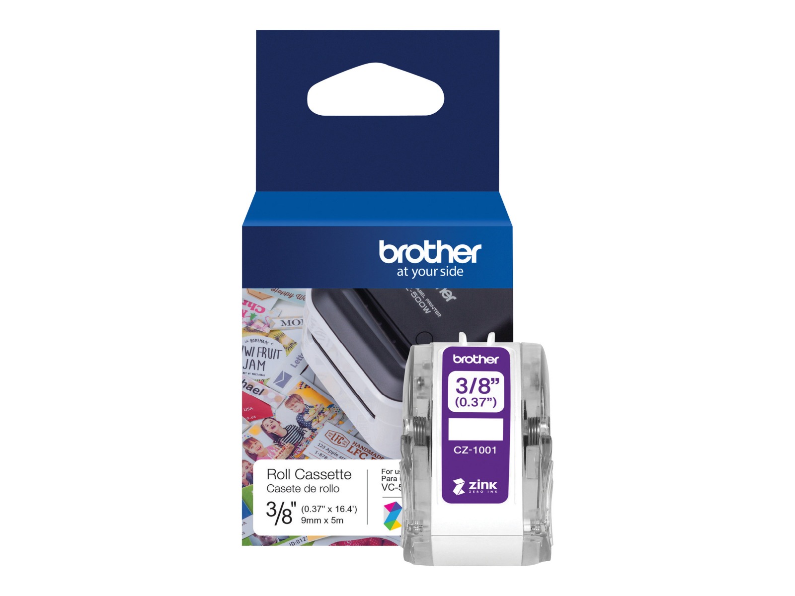 ЛЕНТА ЗА ЦВЕТЕН ЕТИКЕТЕН ПРИНТЕР BROTHER VC 500 - CONTINIOUS PAPER TAPE - FULL COLOR - NO INK - 5 m x 9 mm - PN CZ1001 (CZ-1001)