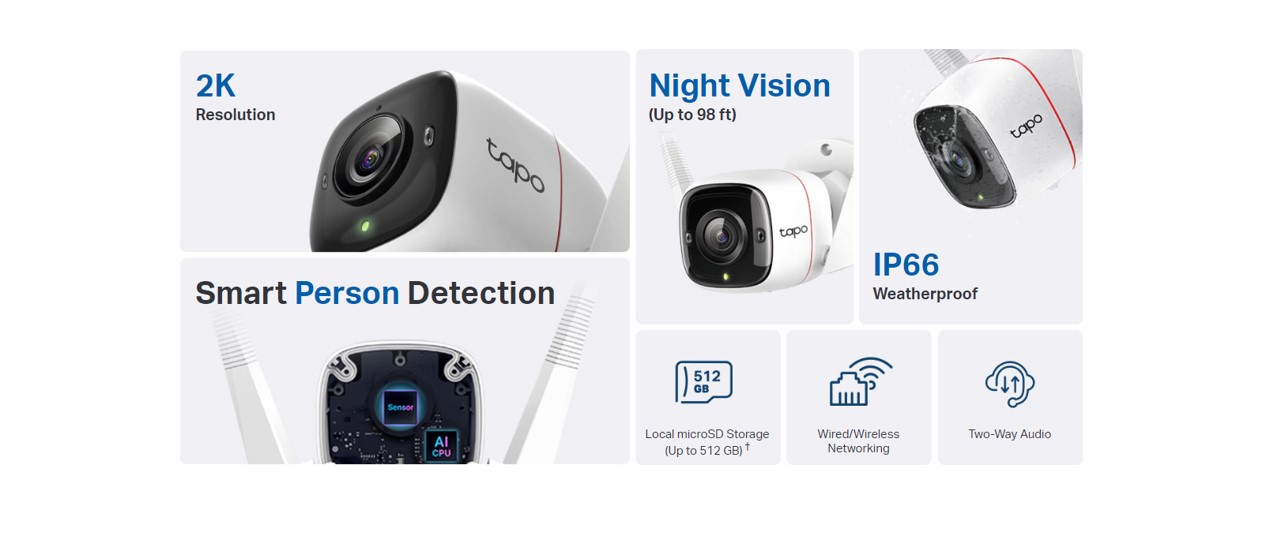 Камера за видеонаблюдение TP-LINK Surveillance camera C310 / Tapo C310 - White - PN Tapo C310