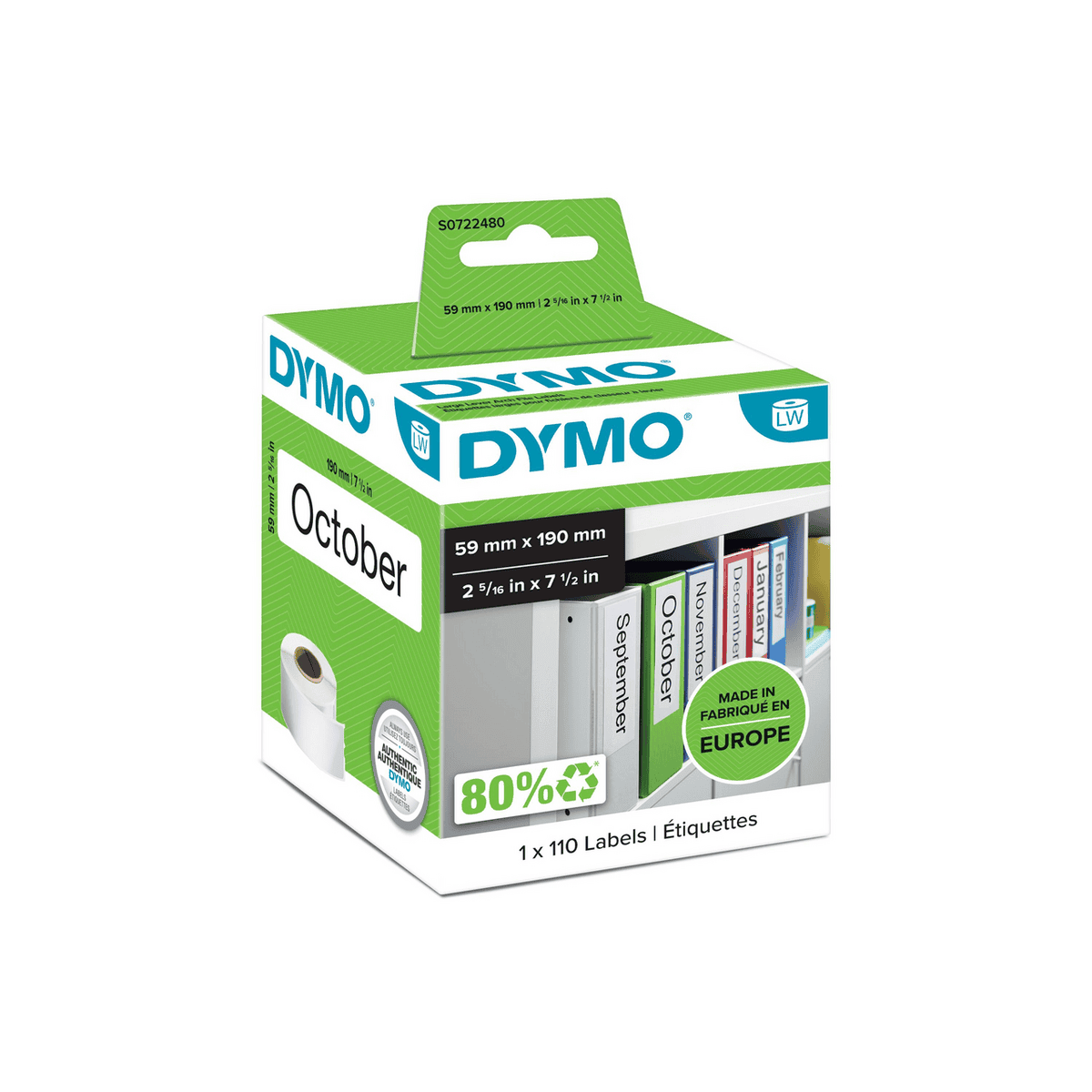 Етикети за папка за етикетни принтери Dymo Label 99019 / S0722480  - PN S0722480
