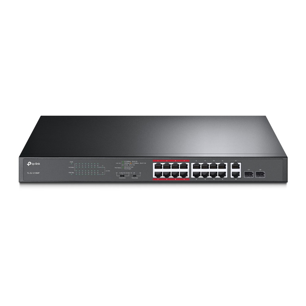Суич TP-LINK Switch SL1218MP / TL-SL1218MP - Black - PN TL-SL1218MP