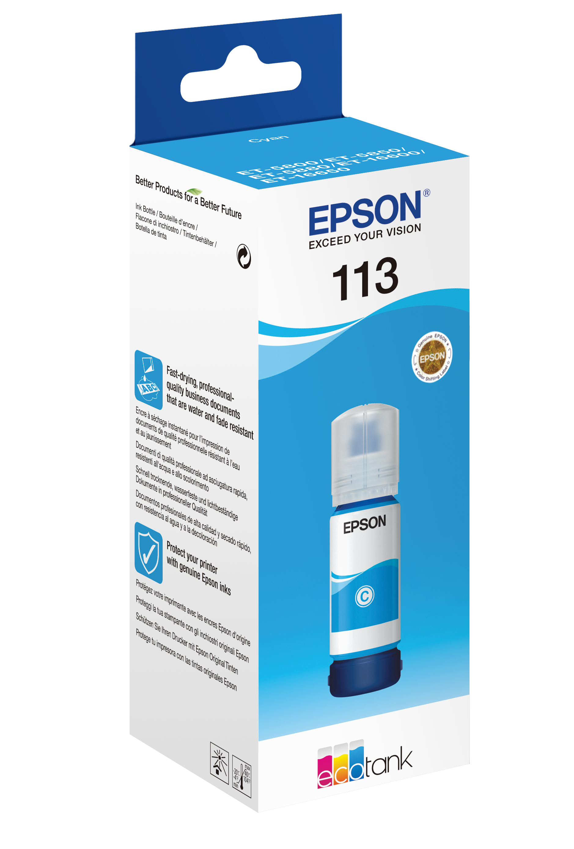Бутилка мастило за Epson EcoTank Pro ET-5100/ET-5800 Series - Ink - /113/ / C13T06B240 - Cyan - PN C13T06B240