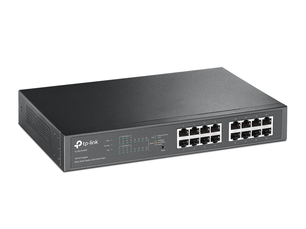 Суич TP-LINK Switch TL-SG1016PE / TL-SG1016PE - Black - PN TL-SG1016PE