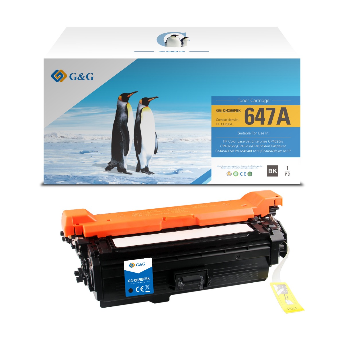КАСЕТА ЗА HP Color Laserjet CP4025/CP4525 - Black - /647A/ - CE260A - PN NT-CH260FBK/PH260BK - G&G