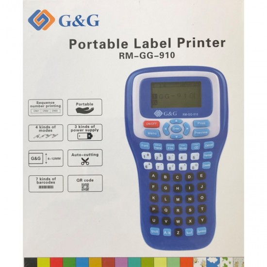 ЕТИКЕТЕН ПРИНТЕР G&G - PORTABLE LABEL PRINTER G&G - PN RM-GG-910 (RMGG910)