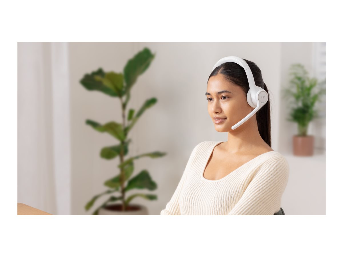 Слушалки Logitech Headset Zone 300 / 981-001417 White - PN 981-001417