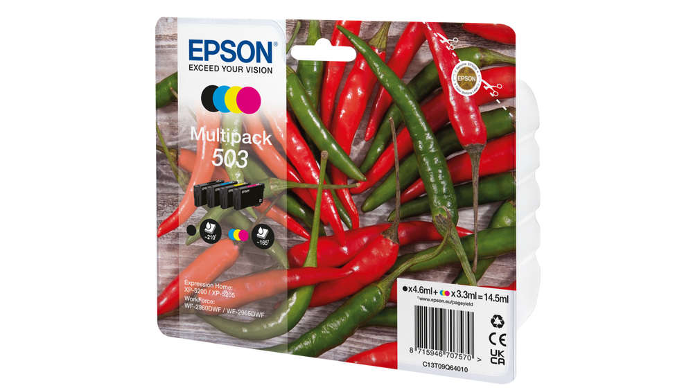 Комплект 4 глави за Epson WorkForce WF-2960/Expression Home XP-5200 Series - Ink - /503/ / C13T09Q64010 - BK/C/M/Y - Multipack - PN C13T09Q64010