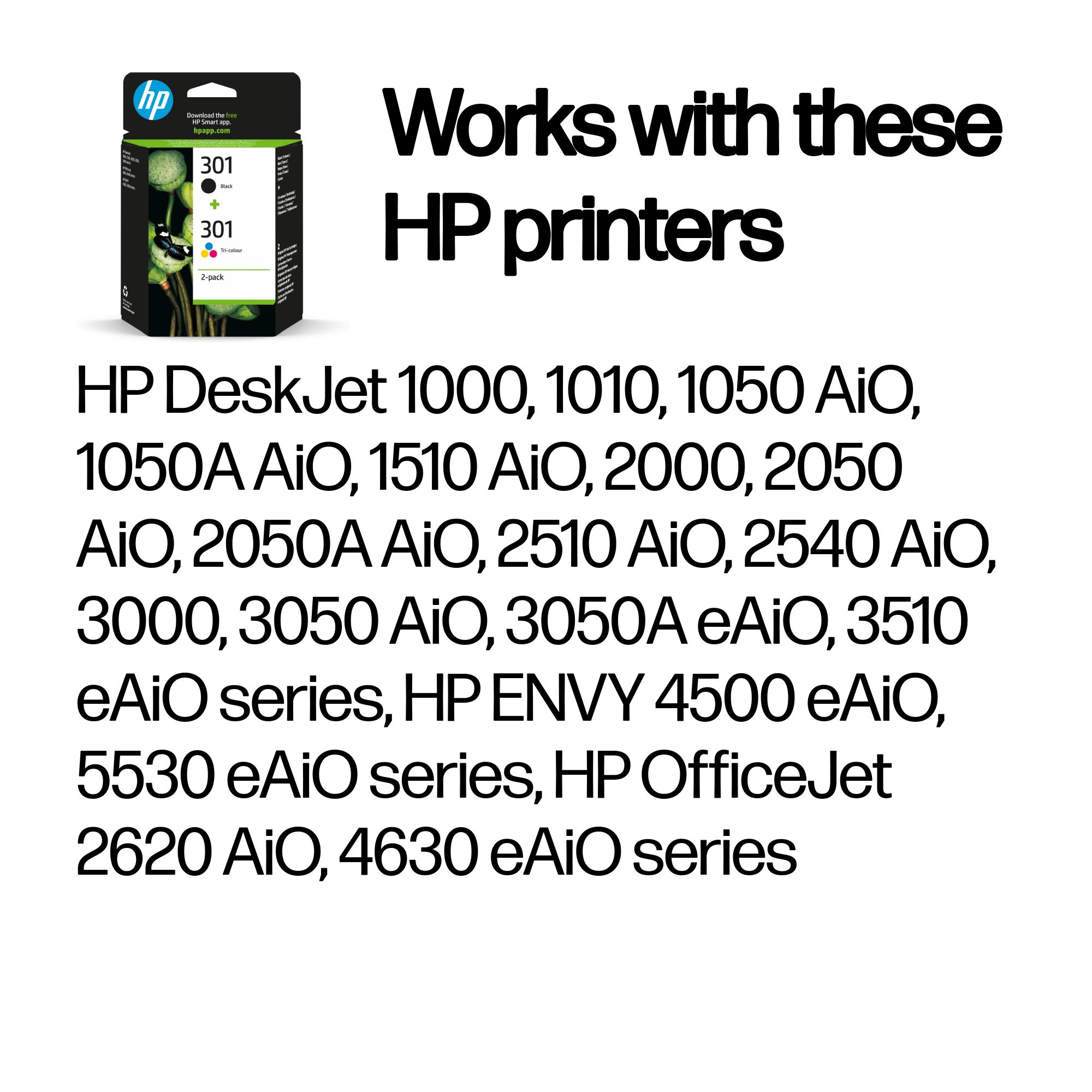 Комплект 2 глави за HP OfficeJet 4630/DeskJet 2050/3050 Series - Ink - /301/ / N9J72AE - BK/C/M/Y - Multipack - PN N9J72AE