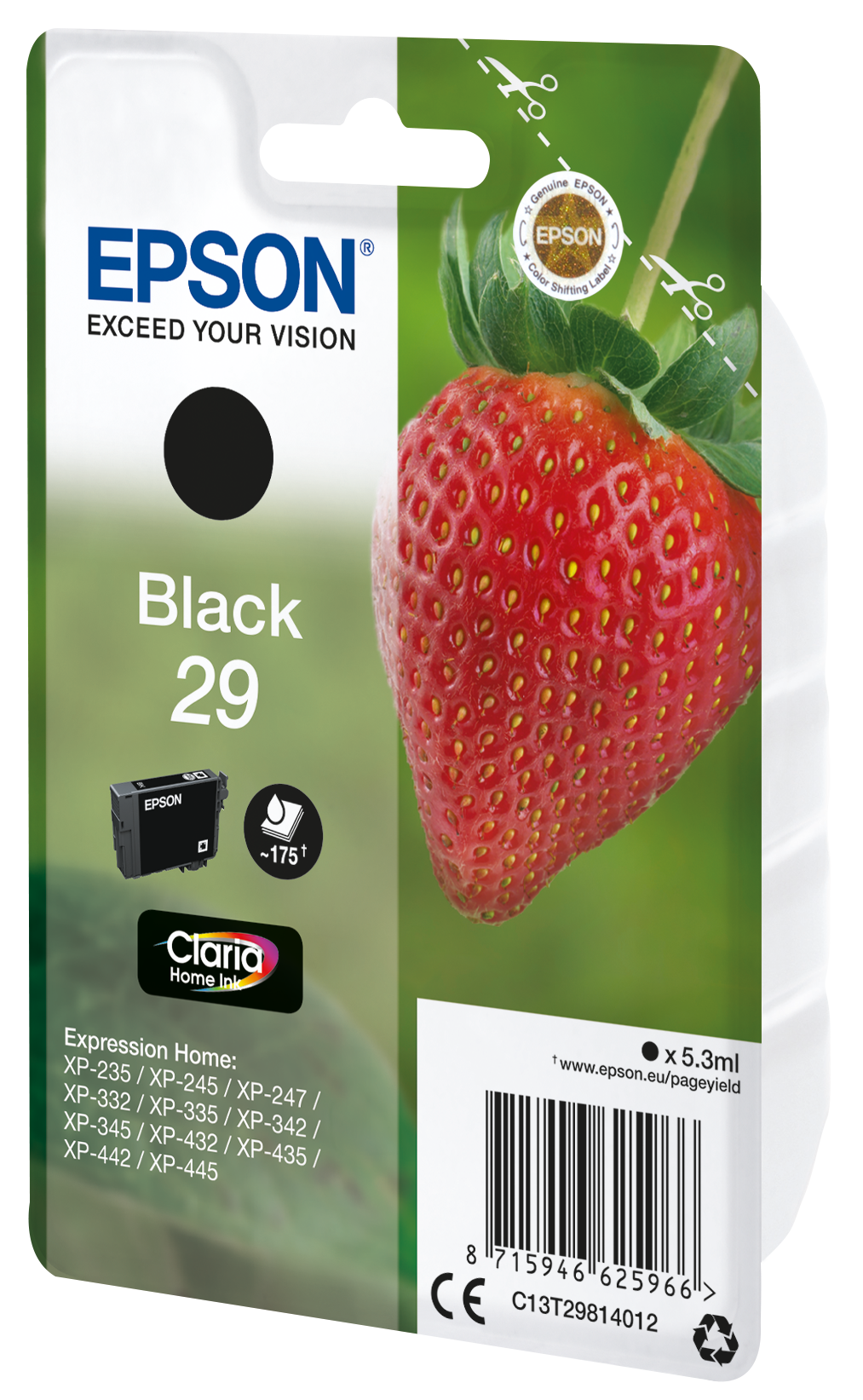 Глава за Epson Expression Home XP240/XP250/XP330/XP340/XP350/XP430/XP440/XP450 Series - Ink - /29/ / C13T29814012 - Black - PN C13T29814012