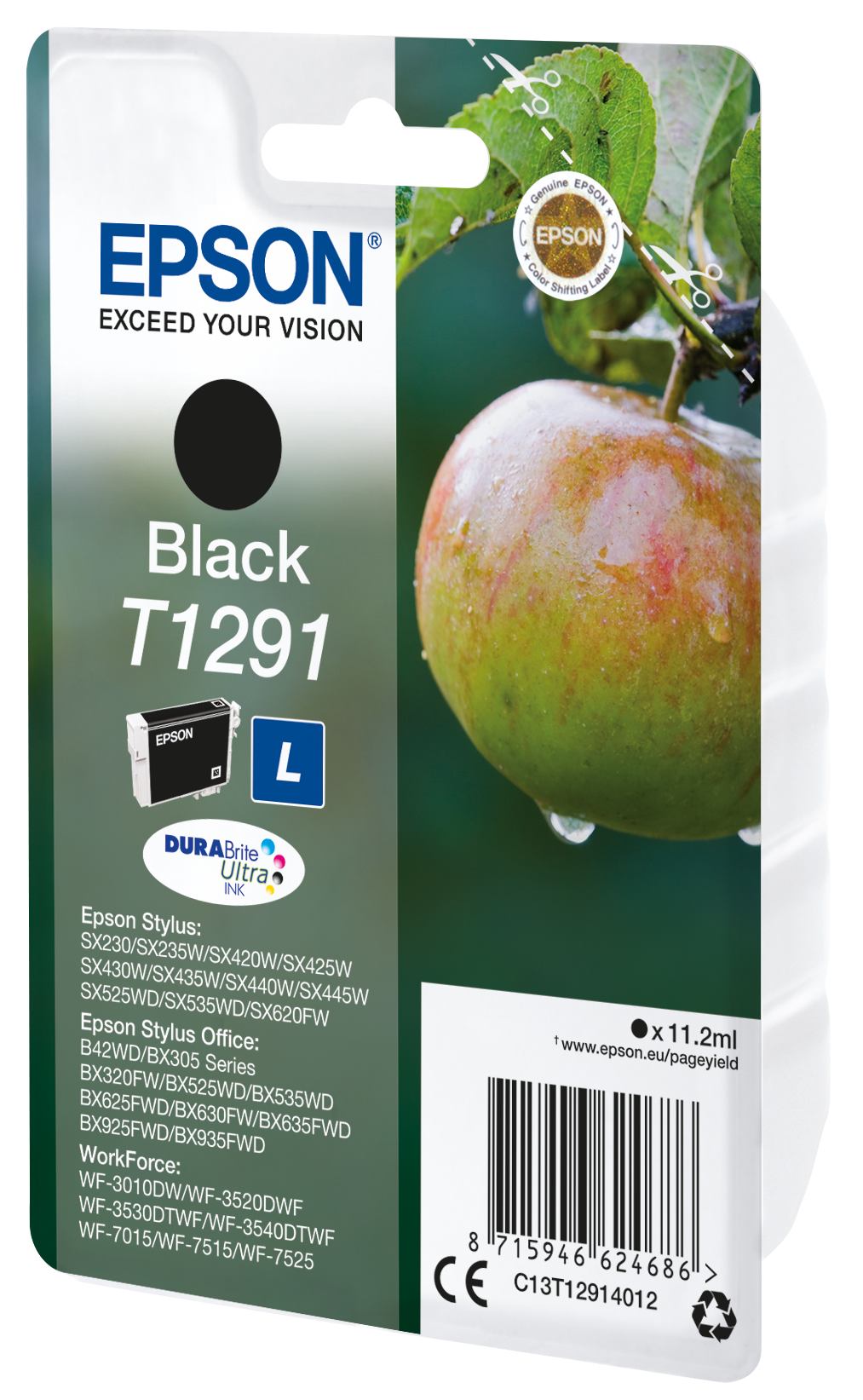 ПОВТАРЯЩ СЕ ПРОДУКТ НАЛИЧЕН Глава за Epson WorkForce WF3500 Series/Stylus SX430/SX440/SX420 Series - Ink - T1291 / C13T12914012 - Black - PN C13T12914012