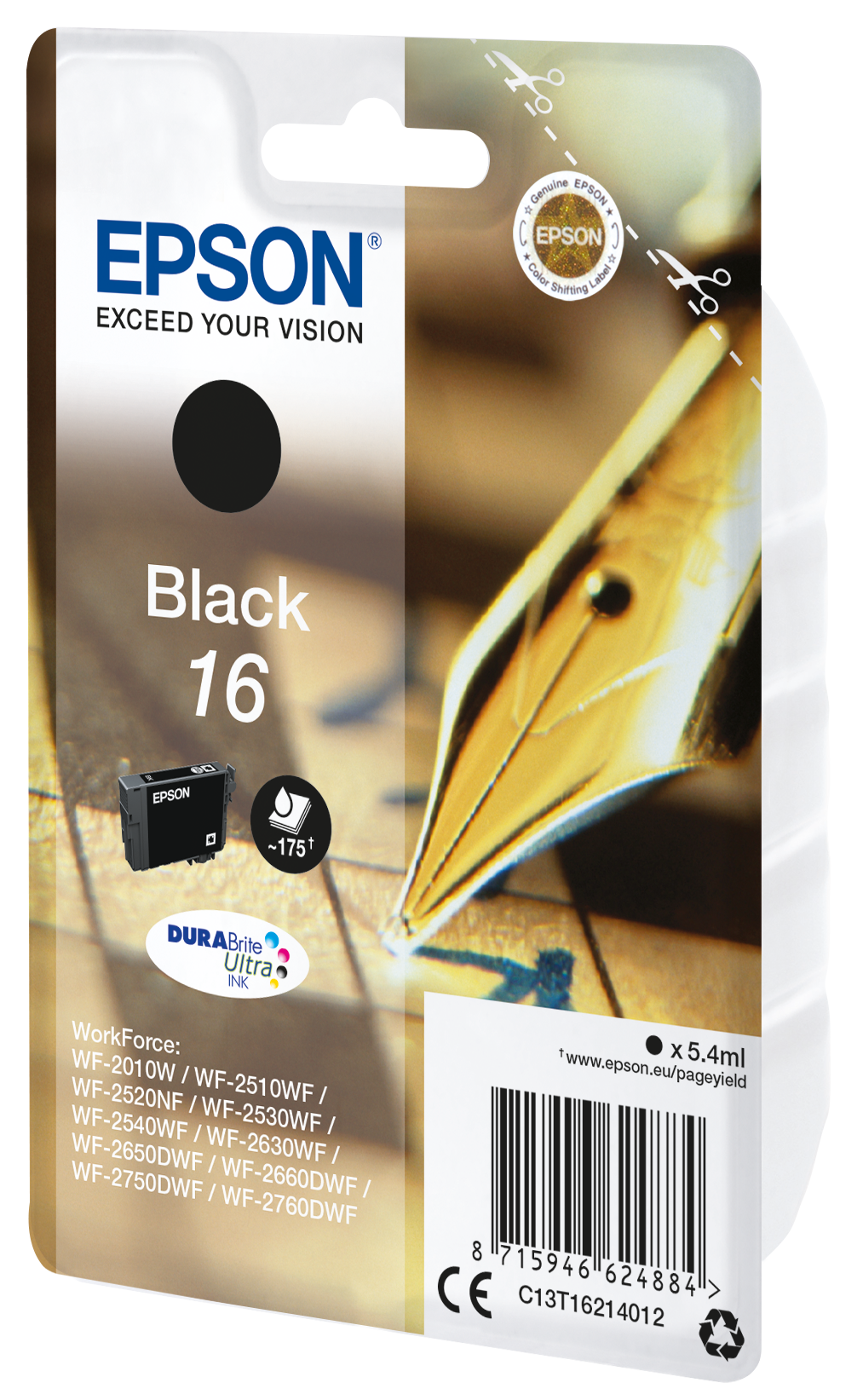 Глава за Epson WorkForce WF-2500 Series - Ink - /16/ / C13T16214012 - Black - PN C13T16214012