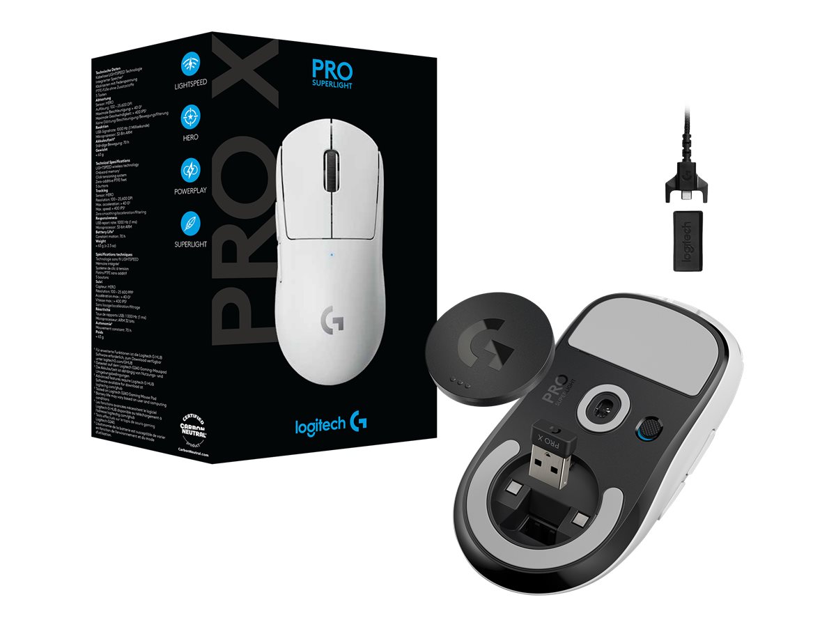 ГЕЙМЪРСКА МИШКА LOGITECH PRO X Superlight - Wireless - White - PN 910-005942