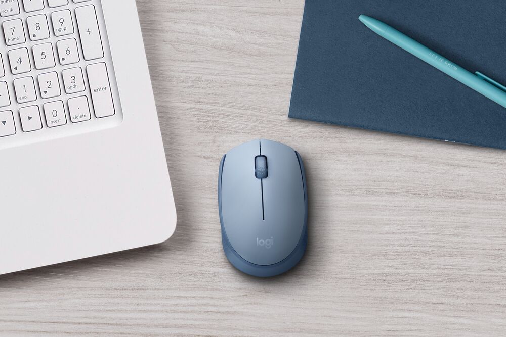 МИШКА LOGITECH M171 - Оптична / Optical - 1000 dpi - Wireless / Безжична - Blue Grey - PN 910-006866