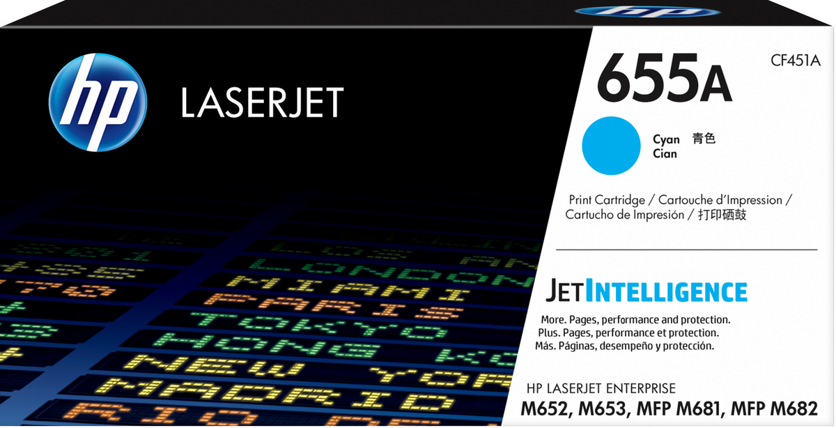 Тонер касета за HP Color LaserJet Enterprise M653/M652 Series/MFP M681/Enterprise Flow MFP M681 Series - Toner - /655A/ / CF451A - Cyan - PN CF451A