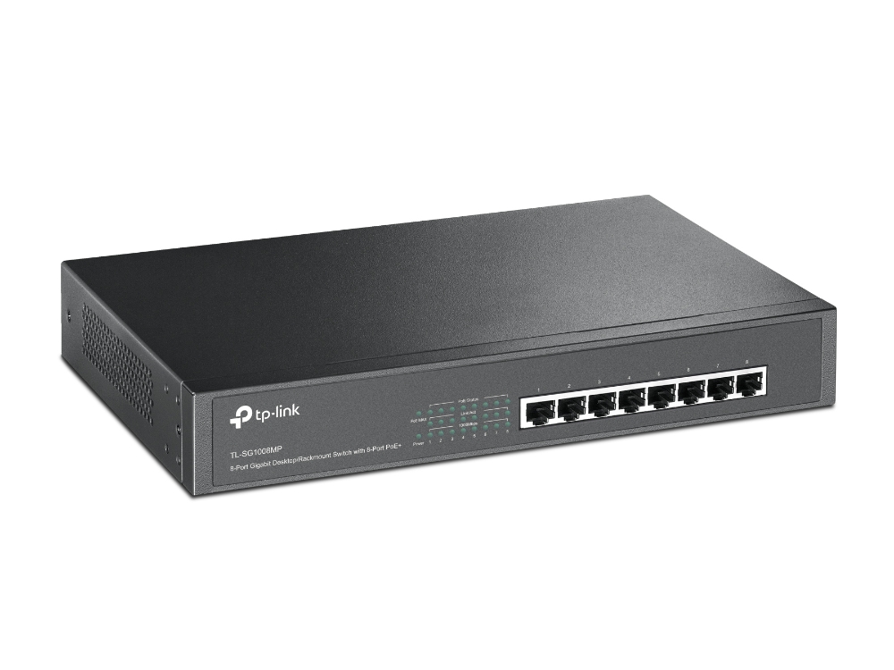 Суич TP-LINK Switch TL-SG1008MP / TL-SG1008MP - Black - PN TL-SG1008MP