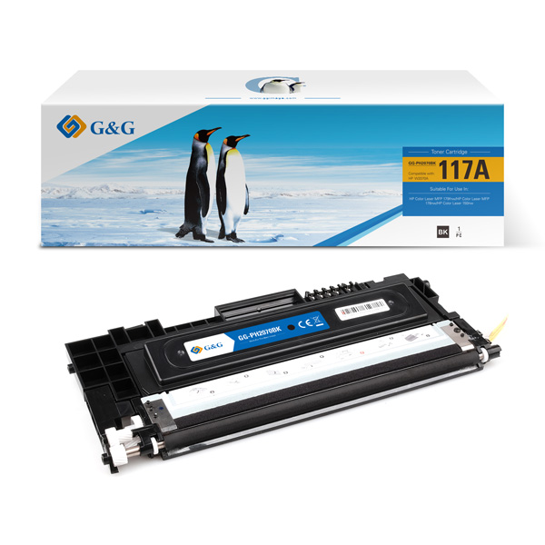 КАСЕТА ЗА HP Color Laser MFP 179FNW/MFP 178NW/150NW - /117A/ - Black - W2070A - WITH CHIP / С ЧИП - PN NT-PH2070BK - G&G 