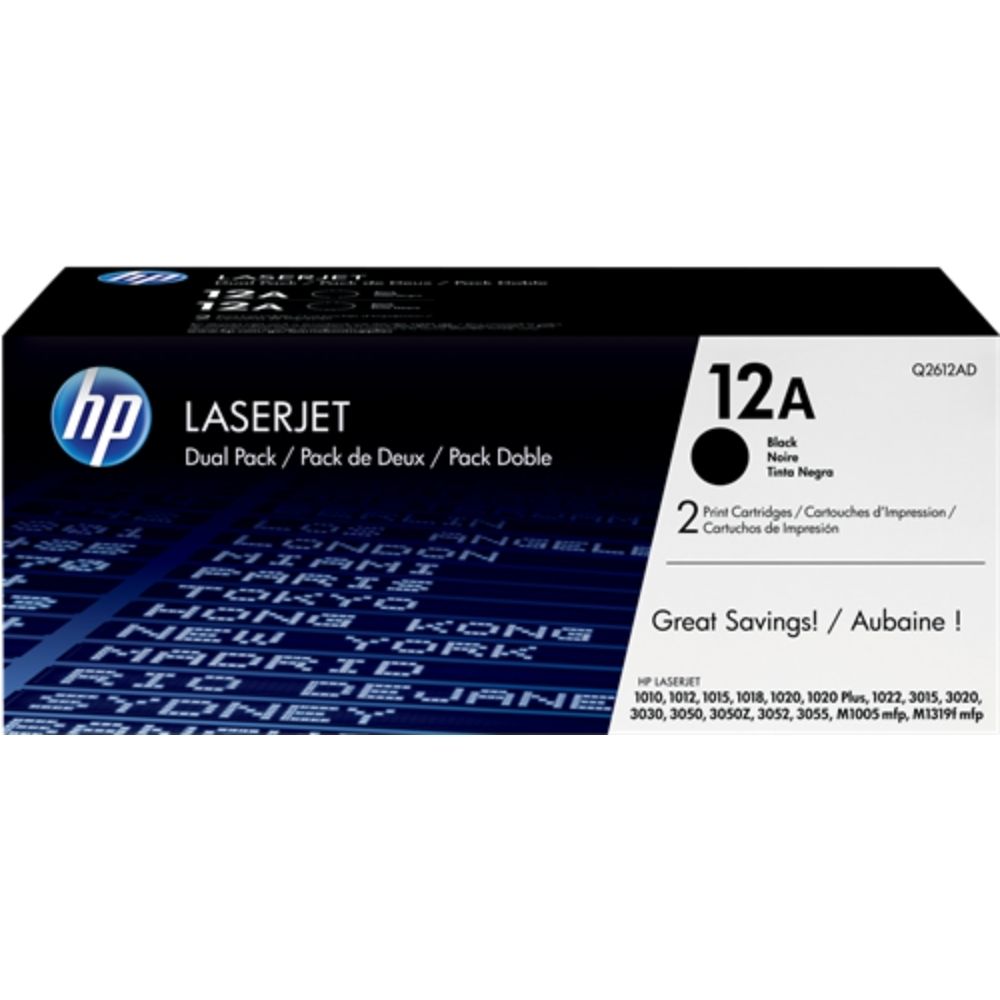 КОМПЛЕКТ 2 КАСЕТИ ЗА HP ULTRA PRECISE PRINT Laserjet 1010/1012/1015/3015/3020/3030 - /12A/ - TWIN PACK - Black - PN Q2612AD