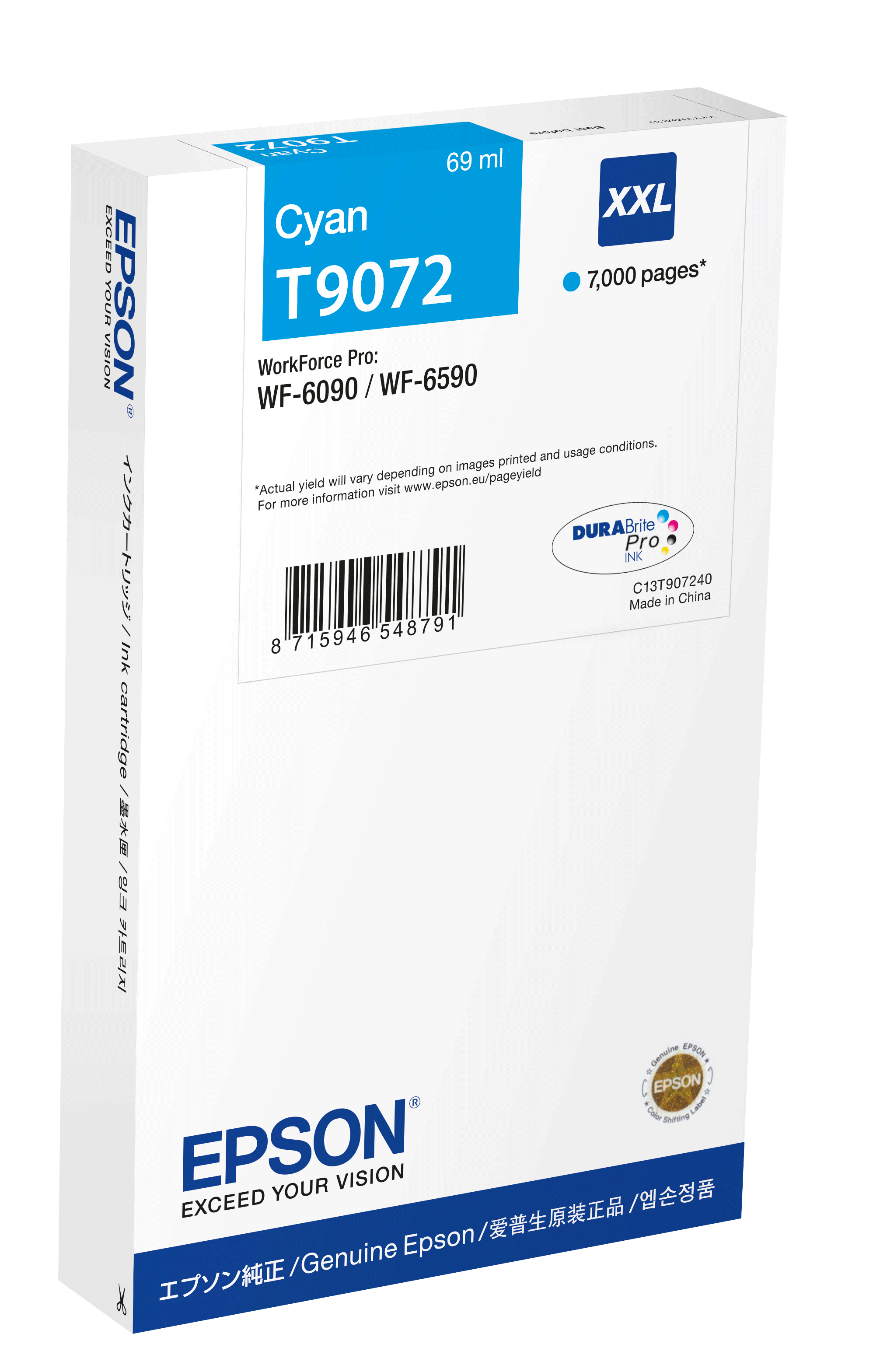 Глава за Epson WorkForce Pro WF-6000/WF-6590/WF-6090 Series - Ink - T9072N / C13T90724N - Cyan - XXL - PN C13T90724N