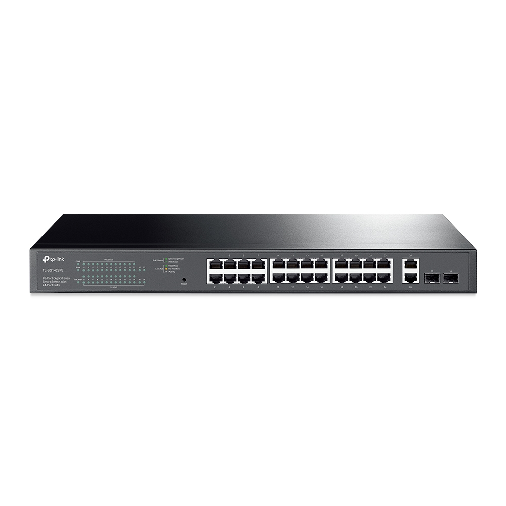 Суич TP-LINK Switch TL-SG1428PE / TL-SG1428PE - Black - PN TL-SG1428PE