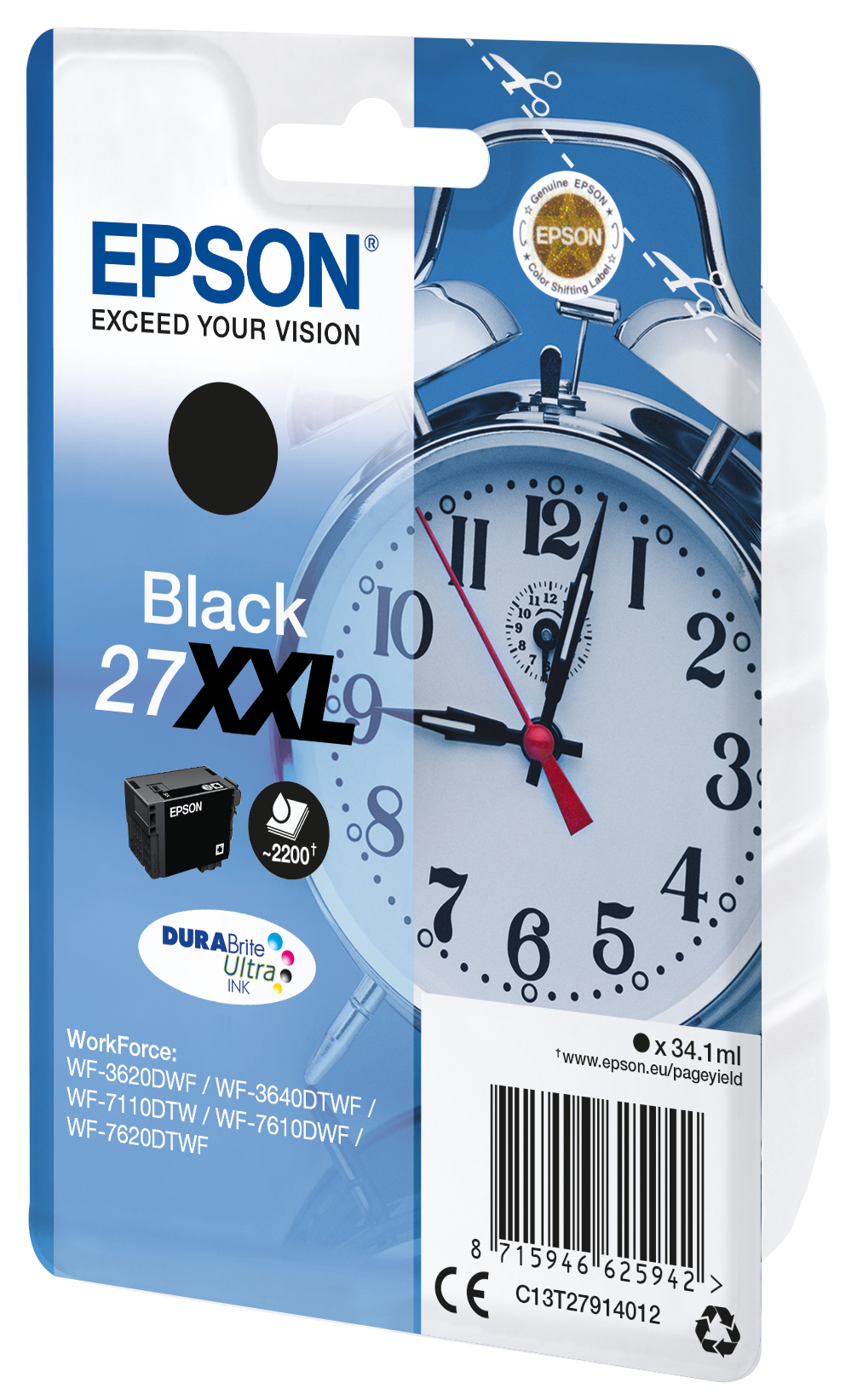 Глава за Epson WorkForce WF-3600/WF-7600/WF-7700 Series - Ink - /27XXL/ / C13T27914012 - Black - XXL - PN C13T27914012
